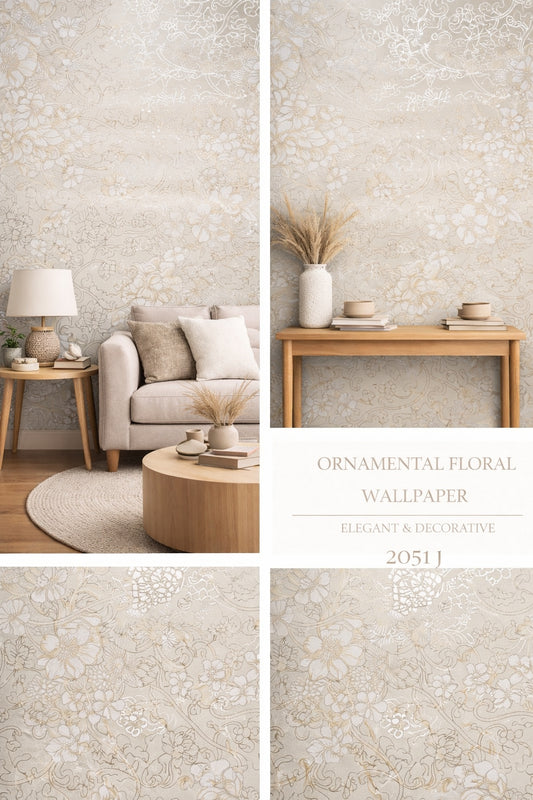 Ornamental Floral Wallpaper (Free Installation)