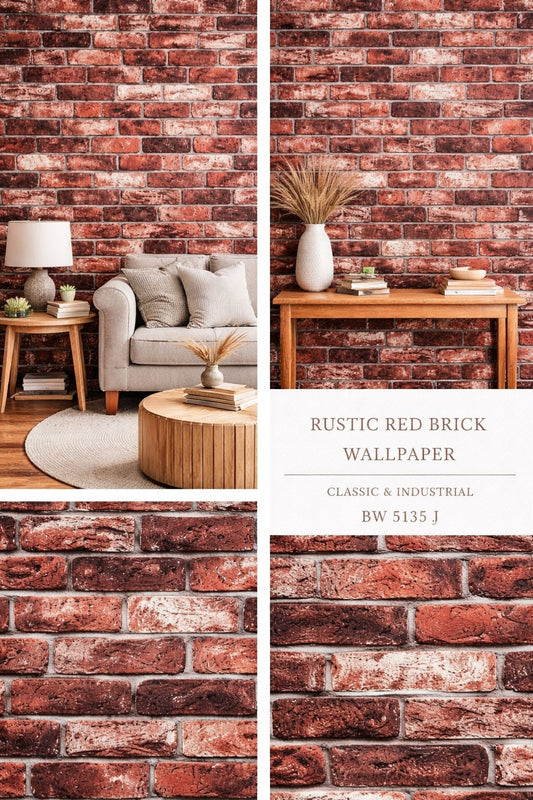Rustic Red Brick Wallpaper (Free Installation)