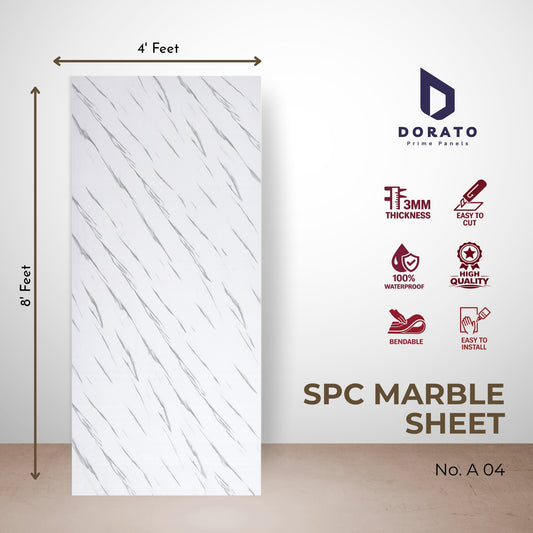 UV A04 SPC A04Dorato SPC Marble Sheet – Model A04 | Waterproof PVC Wall Panel (4 Ft x 8 Ft, 3mm Thickness)