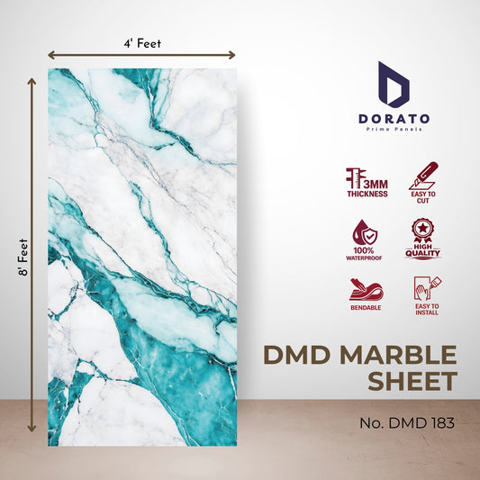 UV 183 Dorato DMD Marble Sheet – Model DMD 183 | Premium Waterproof Wall Panel (4 Ft x 8 Ft | 3mm)