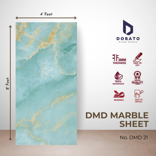 Uv 21 Dorato DMD Marble Sheet No. DMD 21 – 4ft x 8ft Premium Waterproof PVC Wall Panel (3mm Thickness)