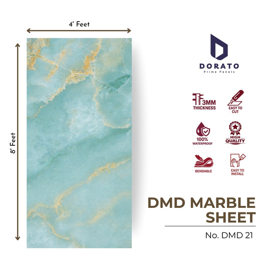 Uv 21 Dorato DMD Marble Sheet No. DMD 21 – 4ft x 8ft Premium Waterproof PVC Wall Panel (3mm Thickness)